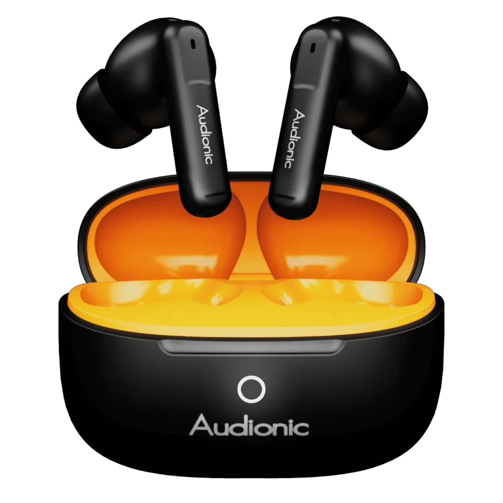 Audionic 690 ION wireless earbuds Black Orange