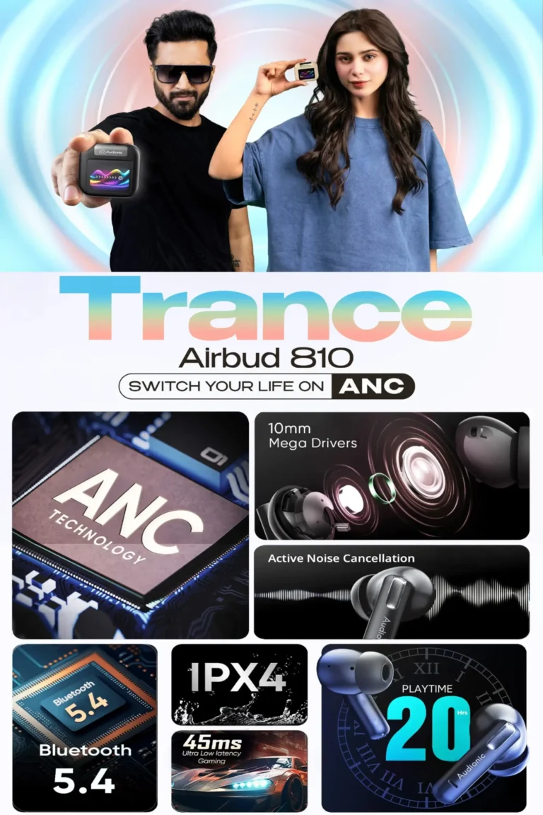 Audionic Trance Airbud 810 with touch display and ANC